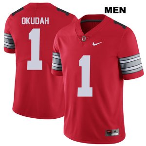 Men's NCAA Ohio State Buckeyes Jeffrey Okudah #1 College Stitched 2018 Spring Game Authentic Nike Red Football Jersey QL20Q38RW